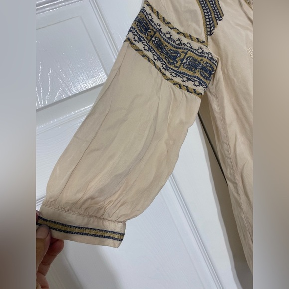 Sundance women’s Embroidered Dakota Beige Tunic Top size XS - Picture 5 of 5